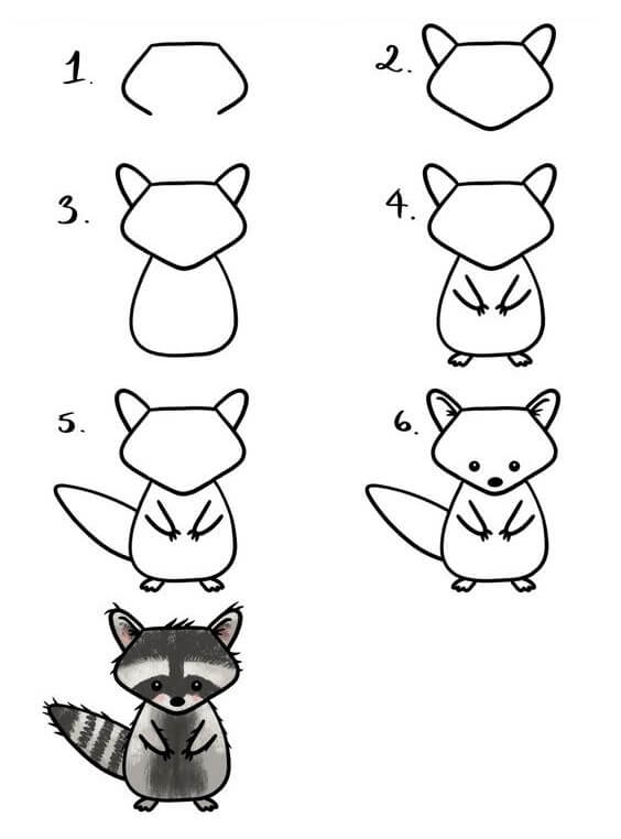 Dibujos de Mapache bonito