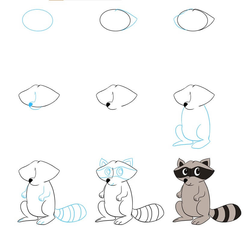 Dibujos de Mapache chibi