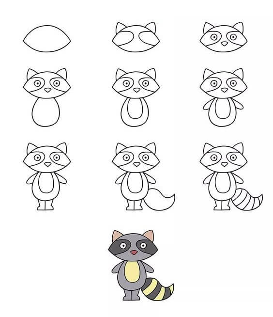 Dibujos de Mapache gracioso