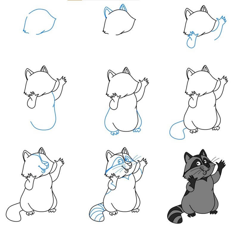 Dibujos de Mapache juguetón