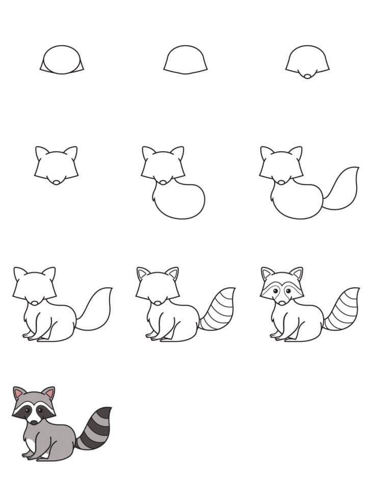 Dibujos de Mapache pequeño