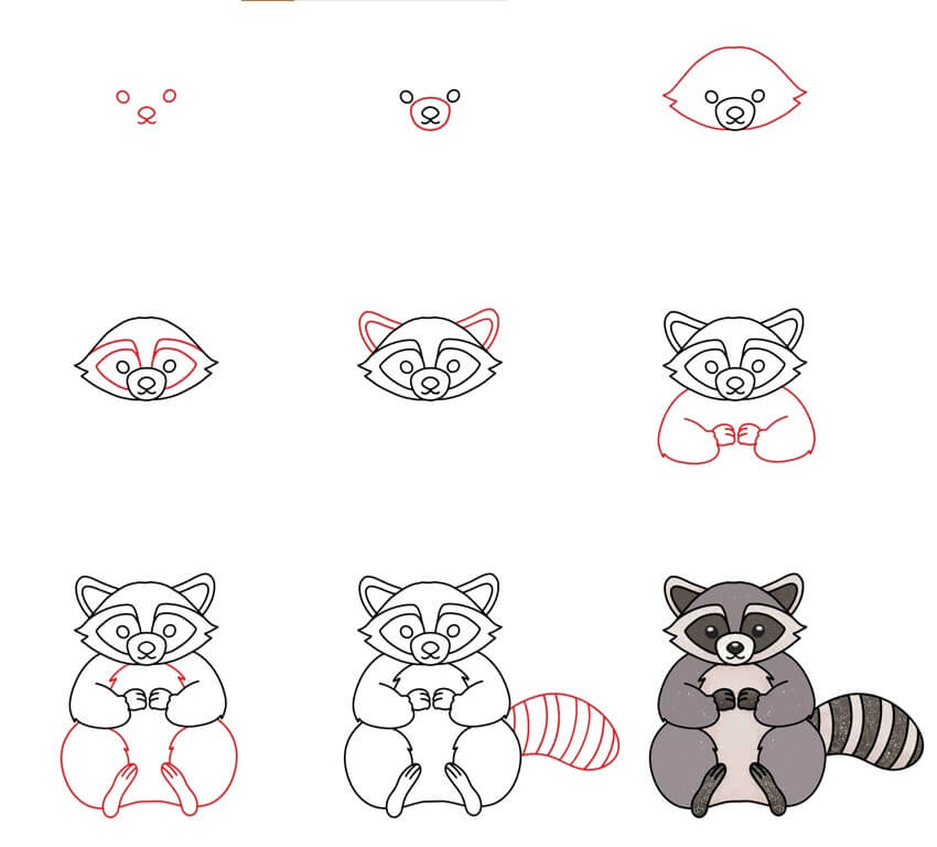Dibujos de Mapache sencillo