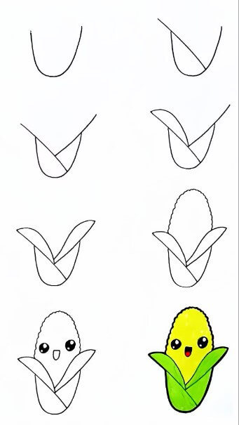 Dibujos de Un Maíz Fácil