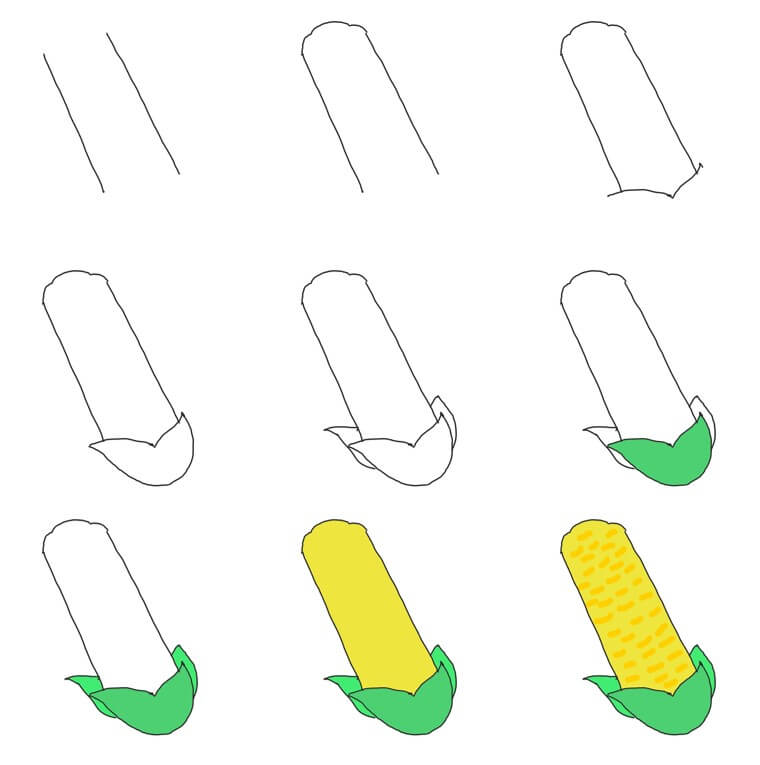 Dibujos de Un Maíz - Idea 12