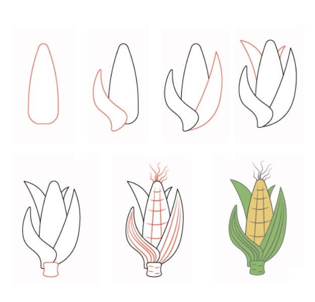 Dibujos de Un Maíz - Idea 13
