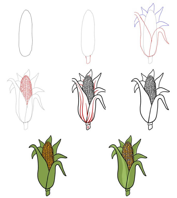 Dibujos de Un Maíz - Idea 14