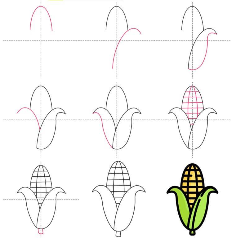 Dibujos de Un Maíz - Idea 15