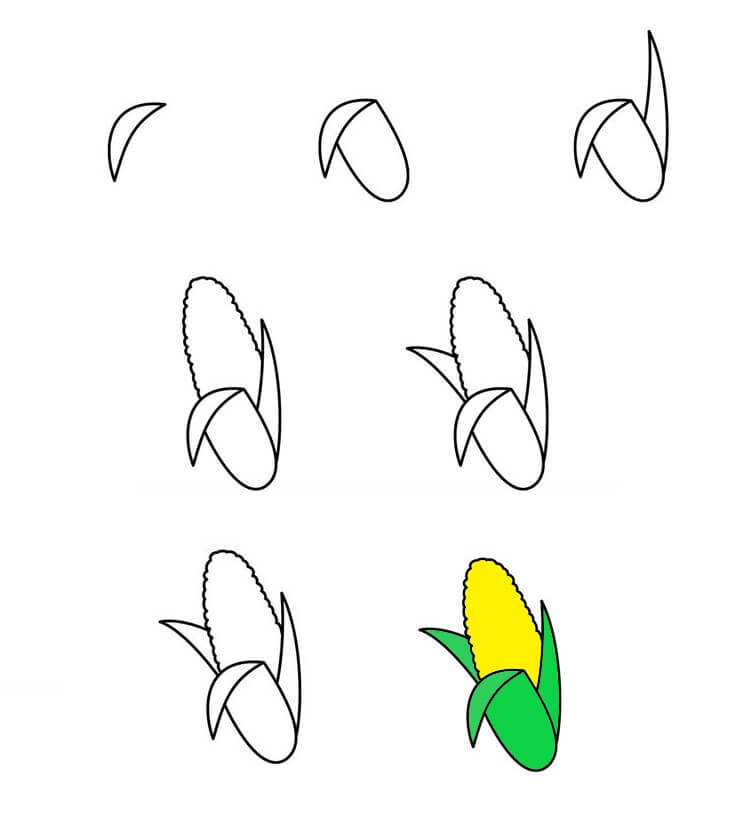 Dibujos de Un Maíz Sencillo