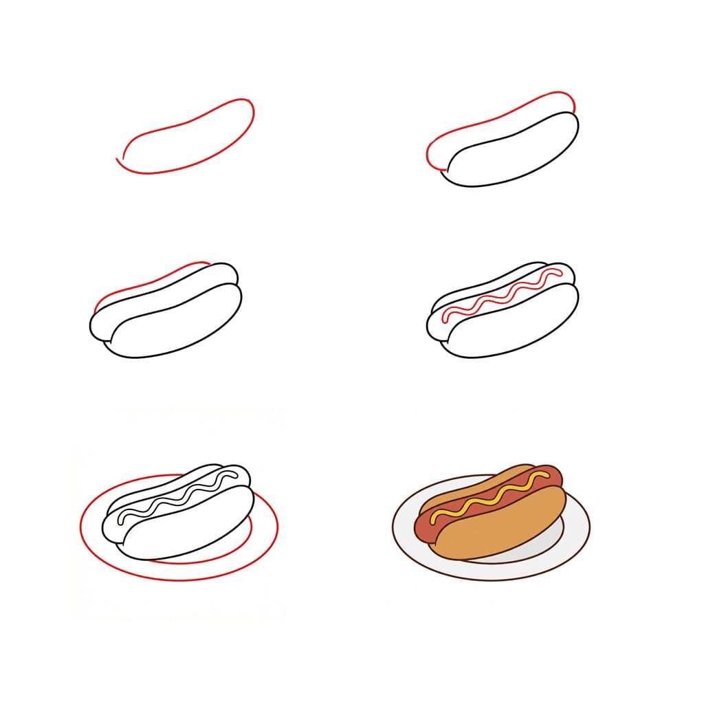 Dibujos de Hot Dog recién preparado
