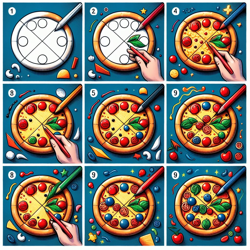 Dibujos de Pizza colorida