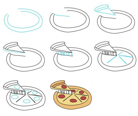 Dibujos de Pizza con cebolla