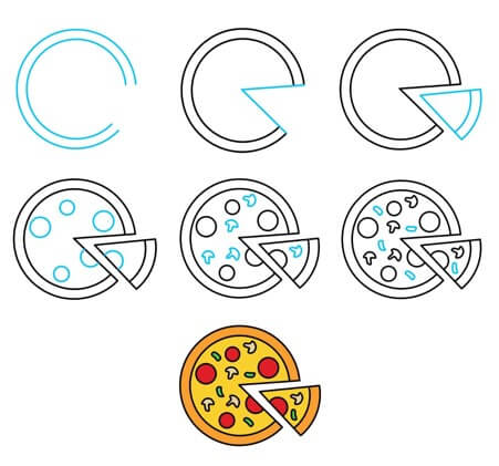 Dibujos de Pizza con maíz