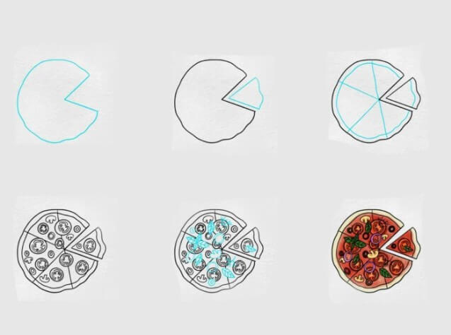 Dibujos de Pizza con pimientos