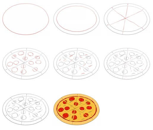 Dibujos de Pizza de carne