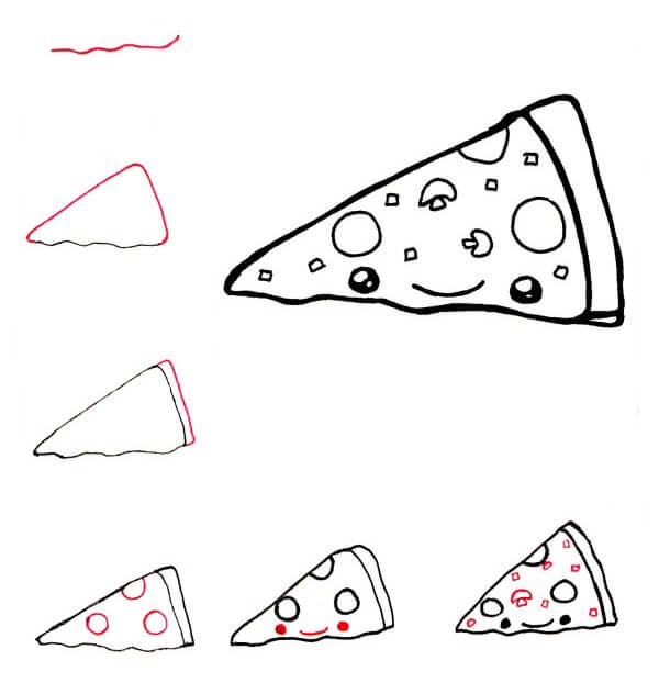 Dibujos de Pizza de champiñones