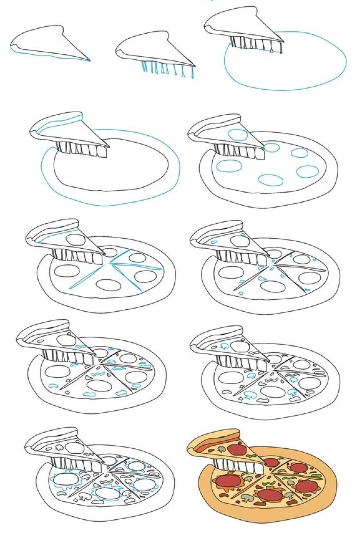 Dibujos de Pizza extra grande