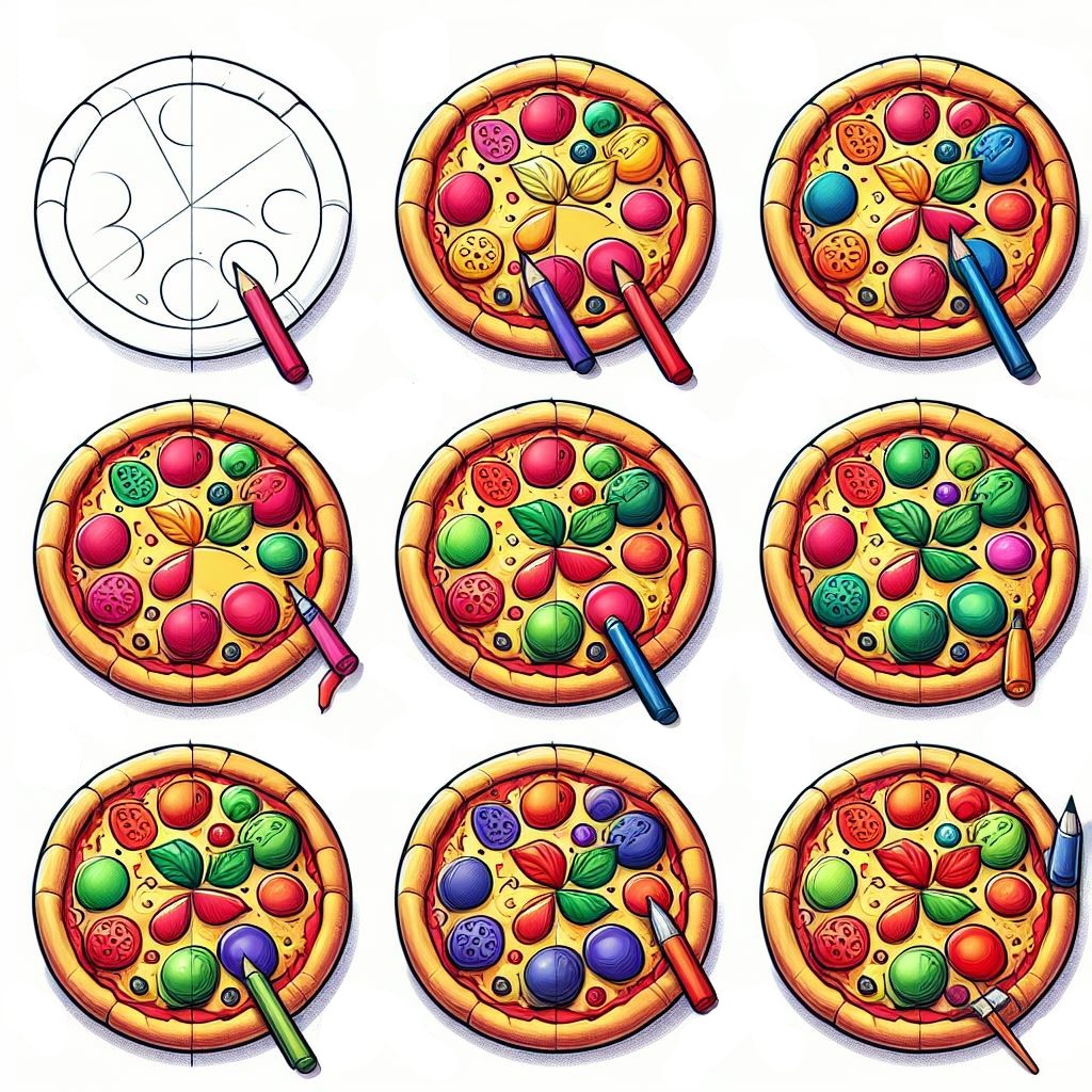 Dibujos de Pizza realista